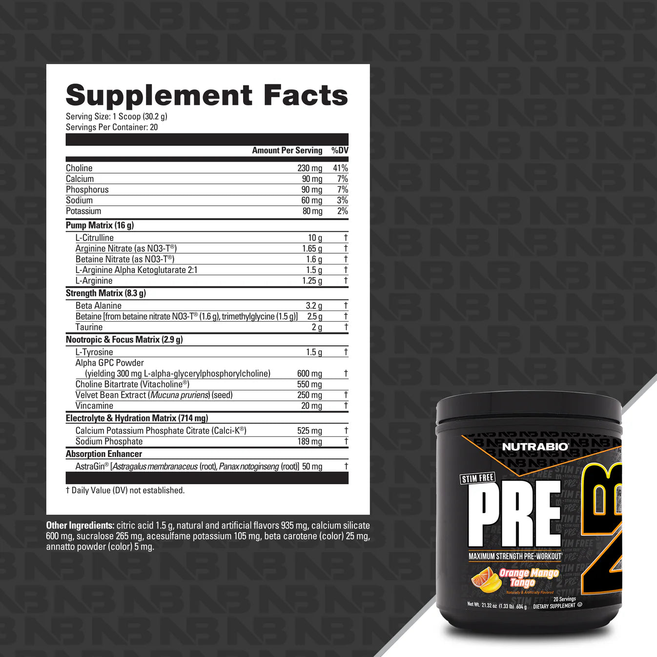 Nutrabio Pre Stim Free