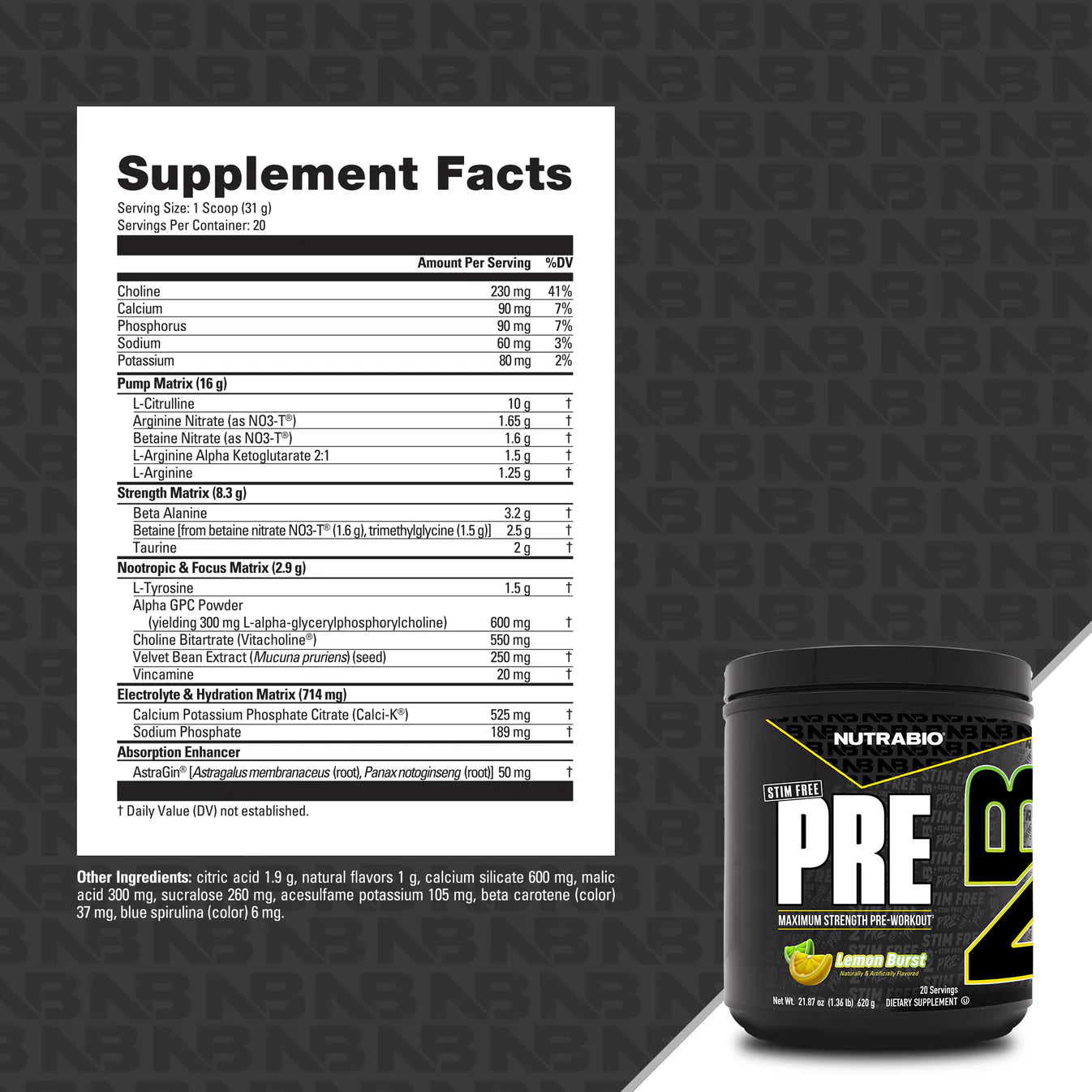 Nutrabio Pre Stim Free