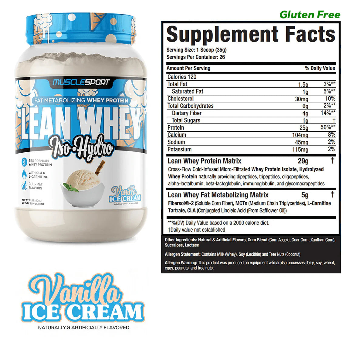 MuscleSport Lean Whey 2lb